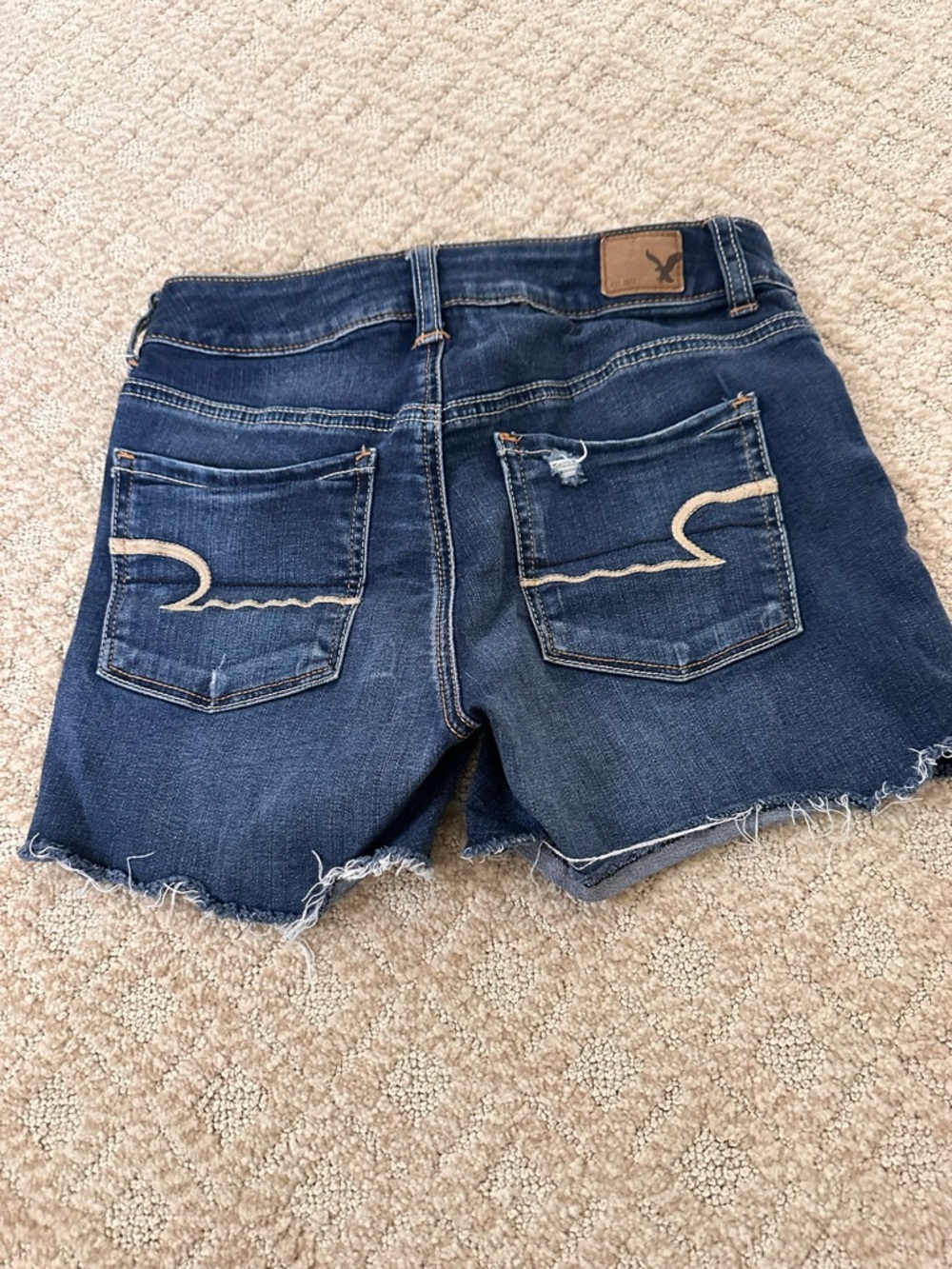 American Eagle Outfitters Dark Blue Denim Cutoff Shorts